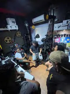 Câmera durante a produção do documentário